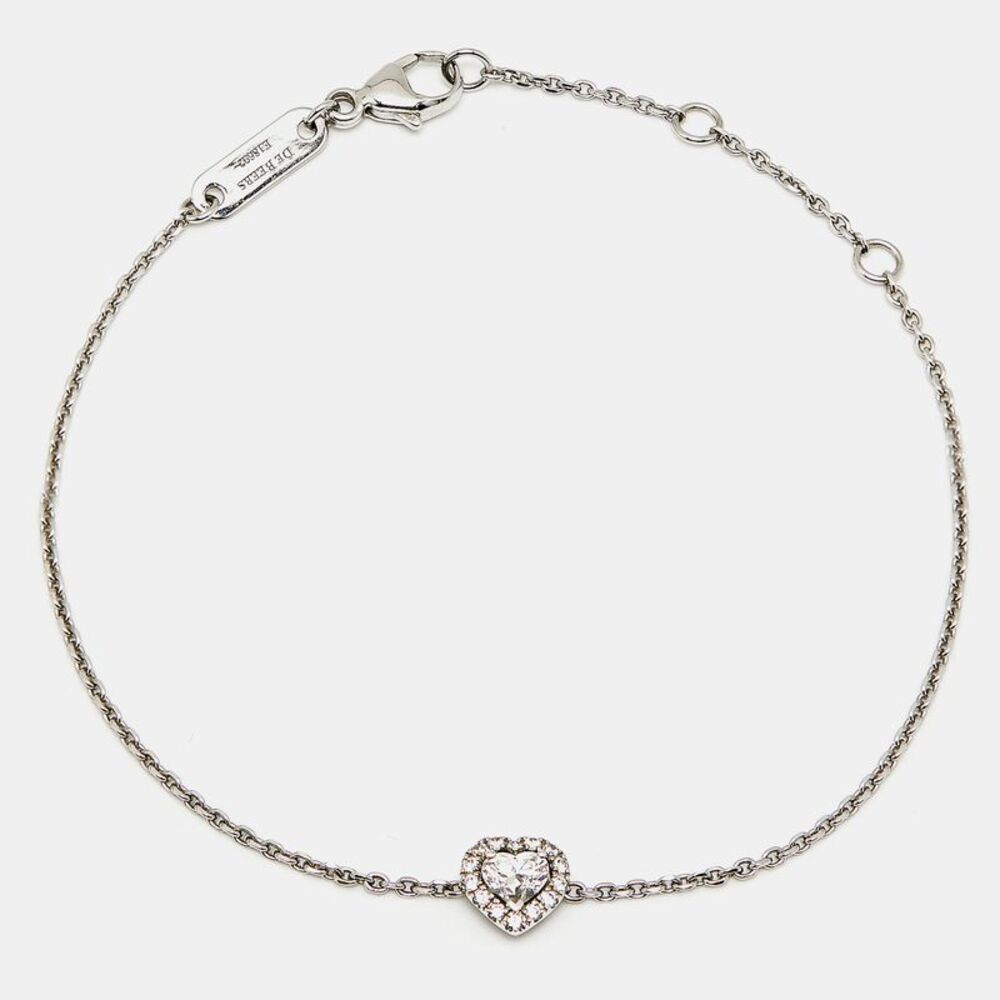 De Beers Aura Solitare Diamonds 18K White Gold Bracelet
